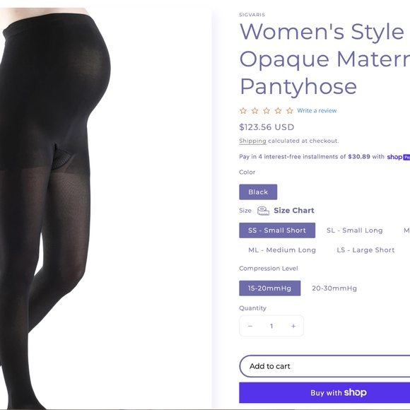 Sigvaris Insignia Maternity Tights- Supportive Compression ($124 retail!) - Picture 3 of 3